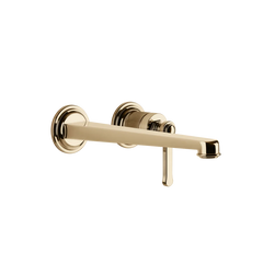 Gessi Venti20 rubinetto lavabo a parete con bocca lunga 65088 + 63397
