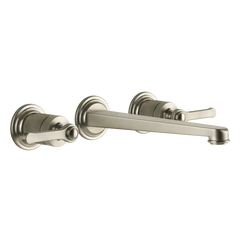 Gessi Venti20 rubinetto lavabo 3 fori a parete con bocca lunga 65090 + 45089