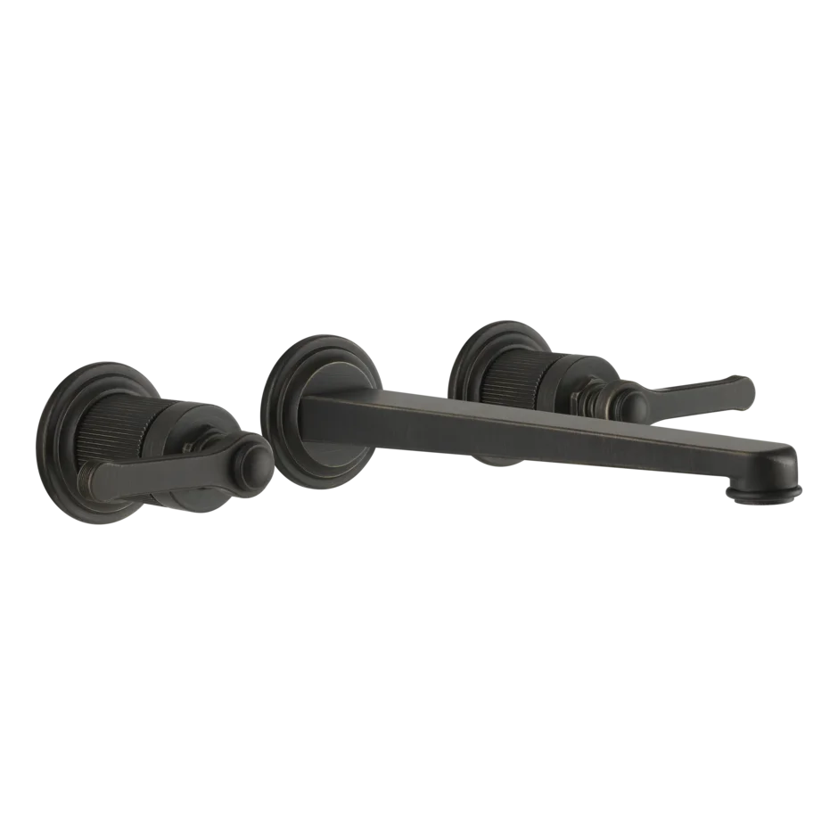 Gessi Venti20 rubinetto lavabo 3 fori a parete con bocca lunga 65090 + 45089