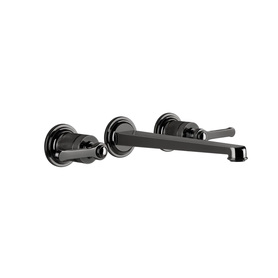 Gessi Venti20 rubinetto lavabo 3 fori a parete con bocca lunga 65090 + 45089