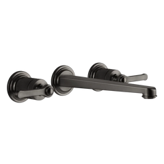 Gessi Venti20 rubinetto lavabo 3 fori a parete con bocca lunga 65090 + 45089