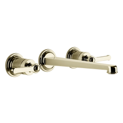 Gessi Venti20 rubinetto lavabo 3 fori a parete con bocca lunga 65090 + 45089