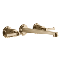 Gessi Venti20 rubinetto lavabo 3 fori a parete con bocca lunga 65090 + 45089