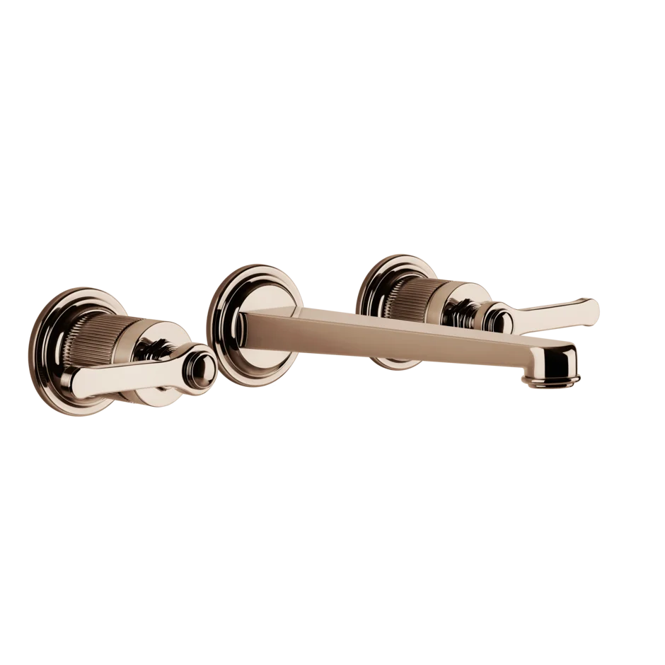 Gessi Venti20 rubinetto lavabo 3 fori a parete con bocca media 65091 + 45089