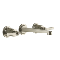 Gessi Venti20 rubinetto lavabo 3 fori a parete con bocca media 65091 + 45089