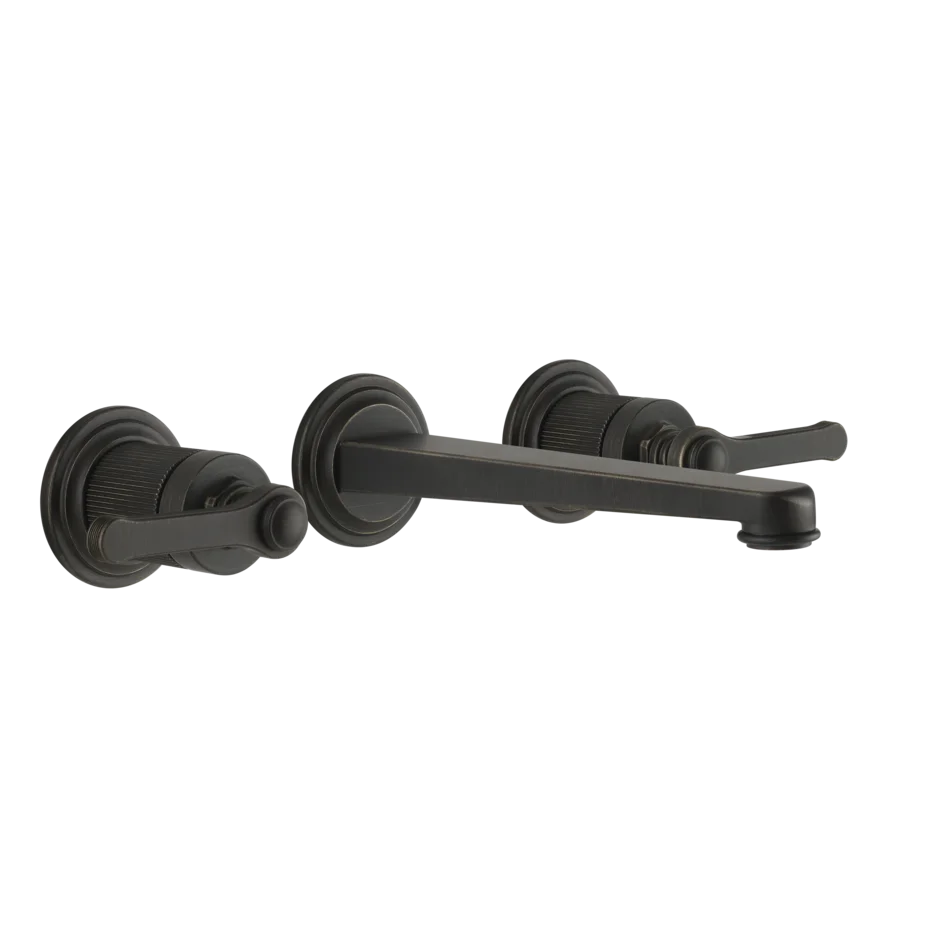 Gessi Venti20 rubinetto lavabo 3 fori a parete con bocca media 65091 + 45089