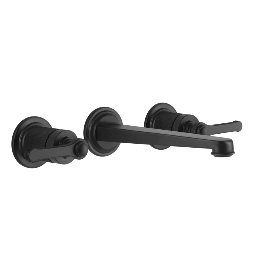 Gessi Venti20 rubinetto lavabo 3 fori a parete con bocca media 65091 + 45089