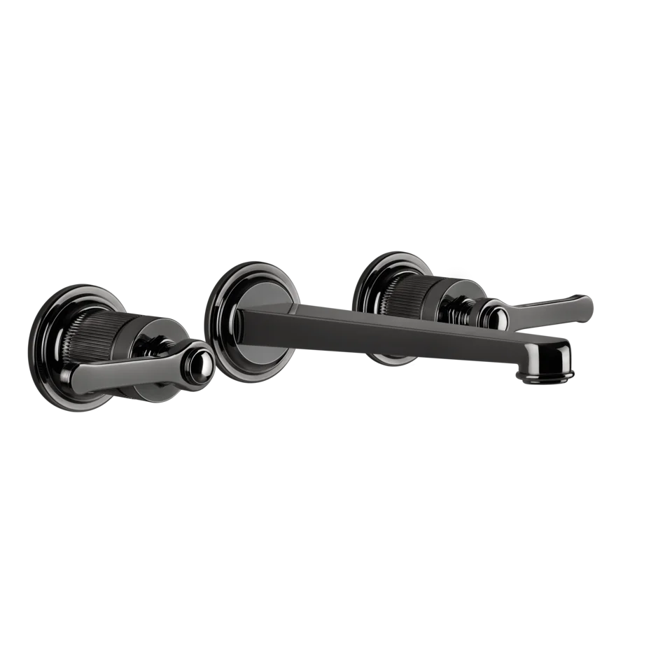 Gessi Venti20 rubinetto lavabo 3 fori a parete con bocca media 65091 + 45089