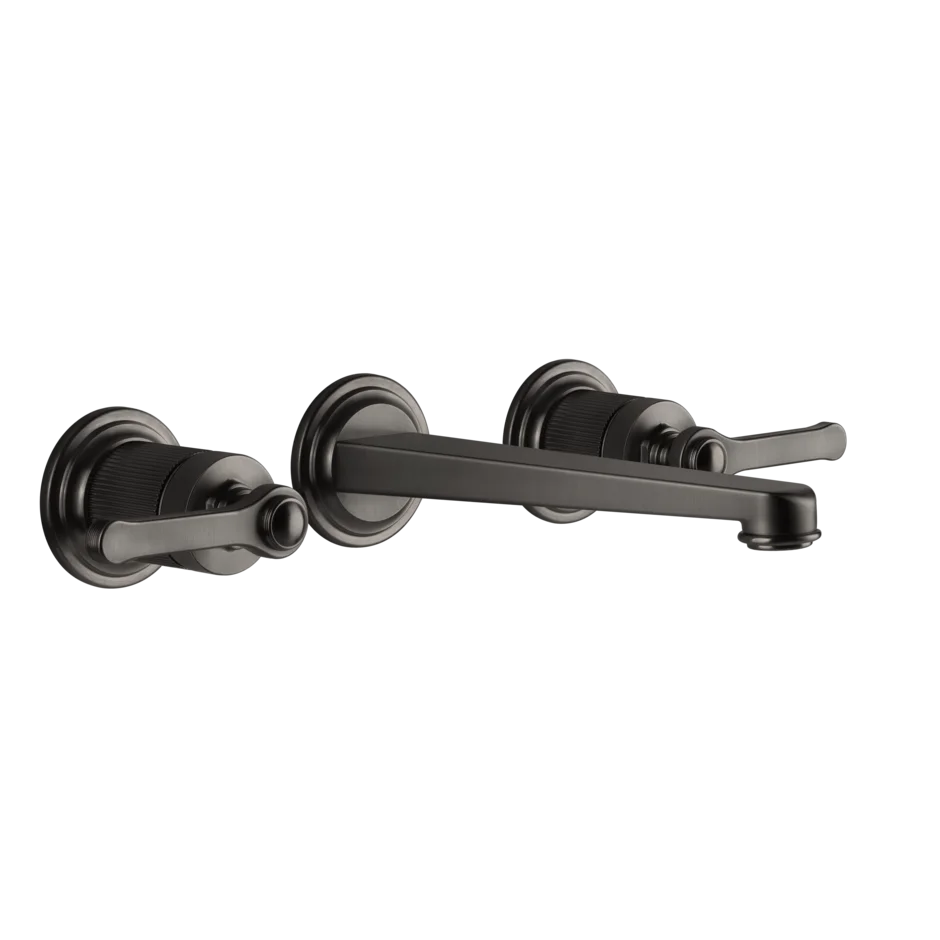 Gessi Venti20 rubinetto lavabo 3 fori a parete con bocca media 65091 + 45089