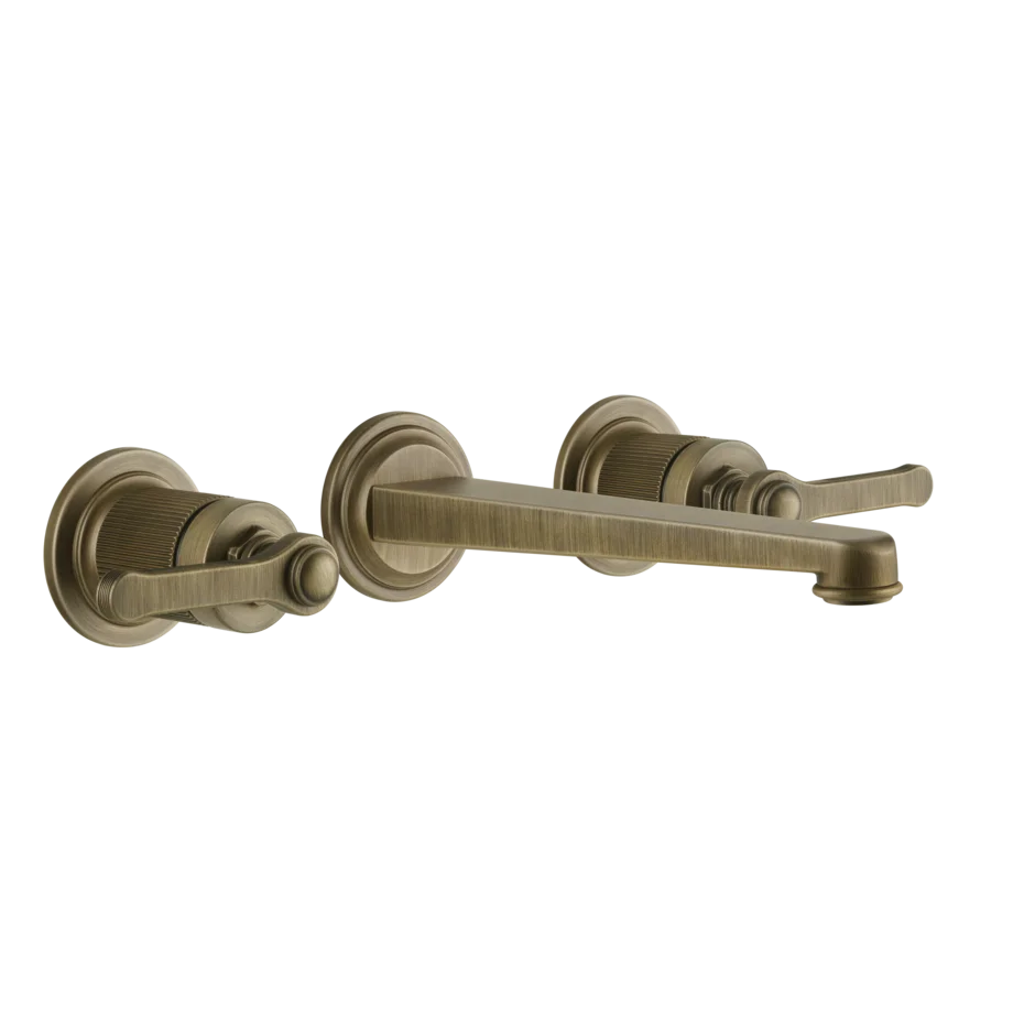 Gessi Venti20 rubinetto lavabo 3 fori a parete con bocca media 65091 + 45089