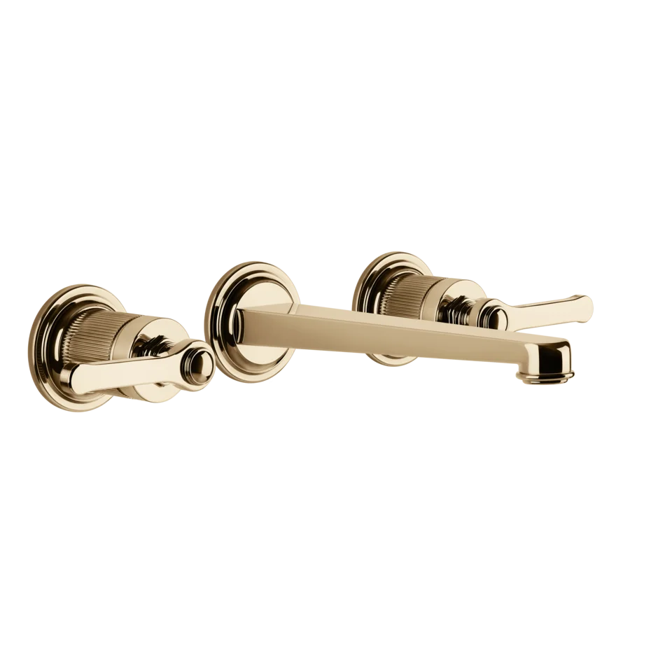 Gessi Venti20 rubinetto lavabo 3 fori a parete con bocca media 65091 + 45089