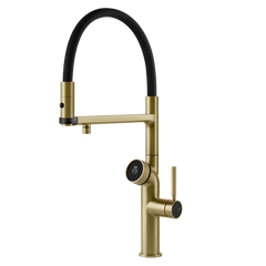Gessi Vita rubinetto cucina multifunzione con doccetta 60722.727 brass brushed pvd