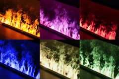 Maison Fire Brace 50 Metal cheminée électrique à vapeur Multicolor + Top en bois BR5MIM + LEGNA50