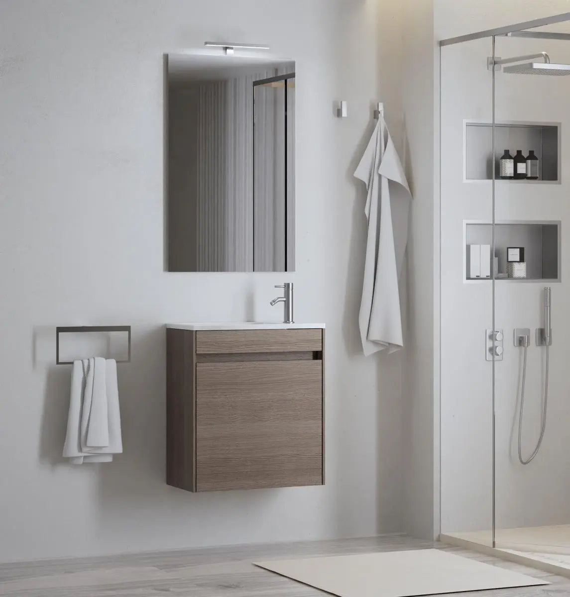 Nofer Mini mobile lavamani con specchio e faretto