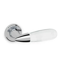 Olivari Aurora maniglia porta M164RB8-c6 cromo lucido+vetro trasparente