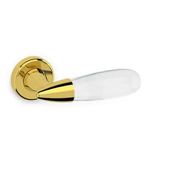 Olivari Aurora maniglia porta M164RB8-z6 oro lucido+vetro trasparente