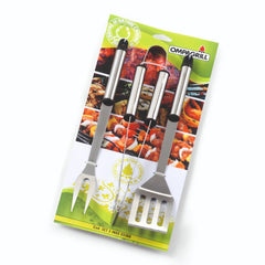 Ompagrill set accessori barbecue 3pezzi in acciaio 03360