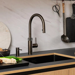 Quooker Flex Round rubinetto cucina multifunzione con doccetta estraibile FXRGME gunmetal