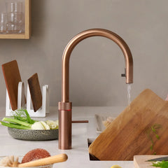 Quooker Flex Round rubinetto cucina multifunzione con doccetta estraibile FXRRCO rose copper
