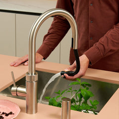 Quooker Flex Round rubinetto cucina multifunzione con doccetta estraibile FXRSST acciaio