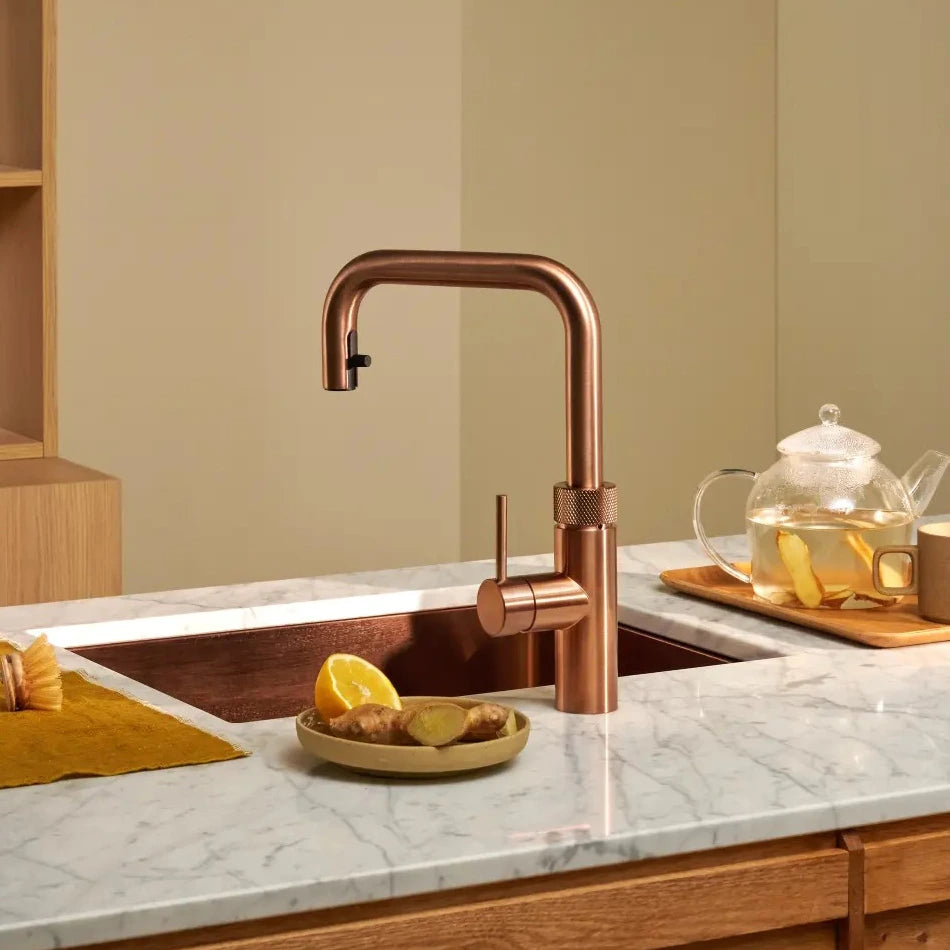 Quooker Flex Square rubinetto cucina multifunzione con doccetta estraibile FXSRCO rose copper