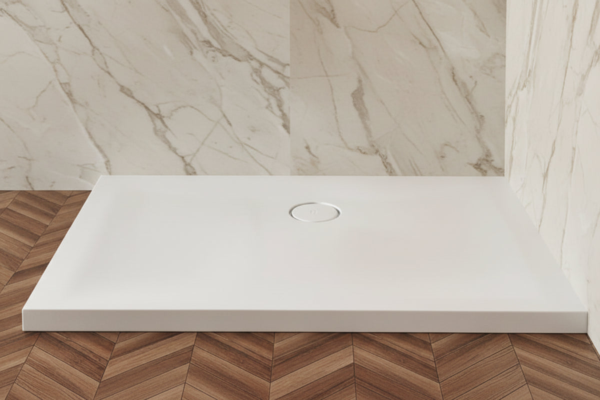 Rexa Unico piatto doccia in Corian - Pure White