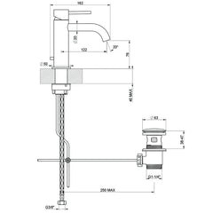 Gessi 316 Flessa miscelatore monocomando lavabo 54001