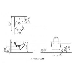 Bidet Sospeso Sento VitrA Bianco lucido