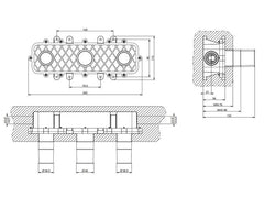 Gessi 316 Flessa rubinetto lavabo 3 fori a parete 54094+45089