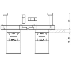 Gessi built-in basin mixer medium spout series 316 Flessa cod.54088 + 54198 with built-in part