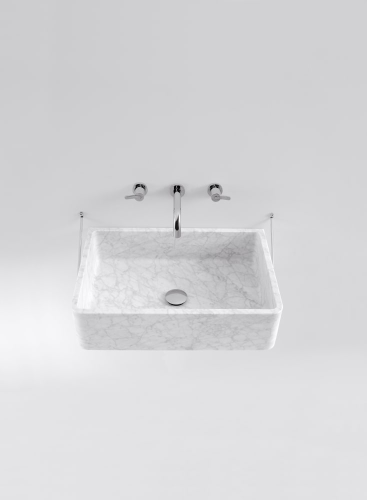Agape Carrara lavabo sospeso in marmo ACER0721S