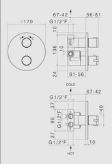 Vema Wellness V08110 Mitigeur de douche thermostatique rond à encastrer