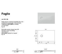 Piatto Doccia Foglio 70x110