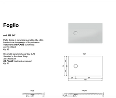 Piatto Doccia Foglio 70x120