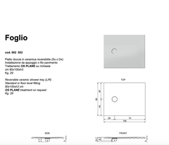 Sheet shower tray 80x100