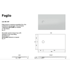 Sheet shower tray 90x160