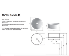 Ovvio Tondo NIC lay-on washbasin