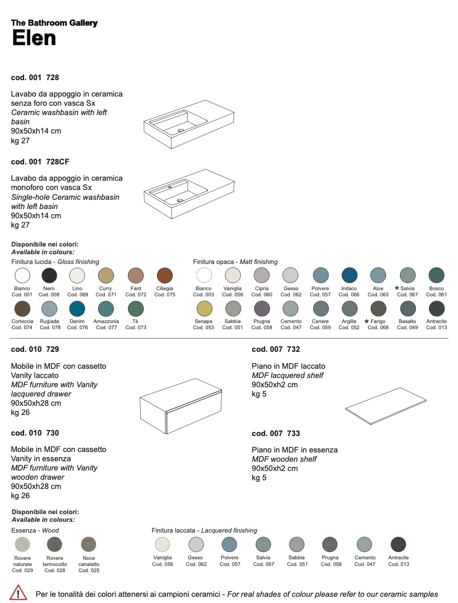 NIC Design Elen bathroom vanity sink 90x50x85cm