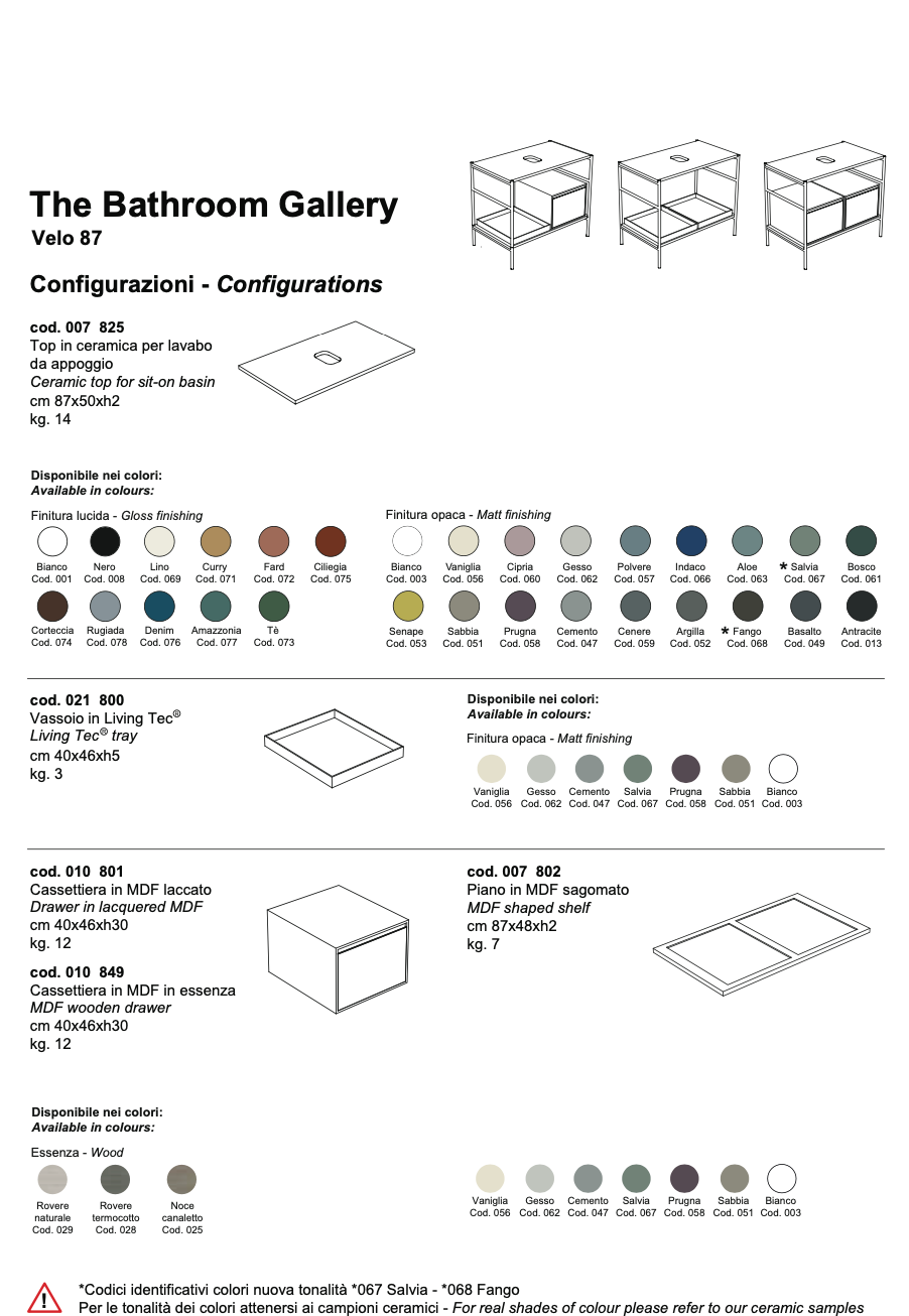 NIC Design Velo 87 bathroom vanity sink 87x52x88cm