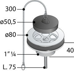 Omp Tea piletta universale in PP per lavello con foro ø60 234.625.5