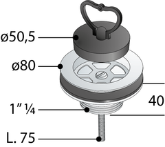 Omp Tea piletta universale in PP per lavello con foro ø60 234.635.5